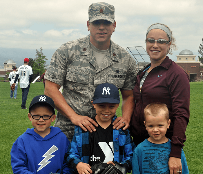 Military family enjoying youth sports